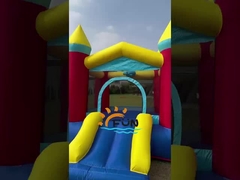 Clown Inflatable Slide With Elephant Theme For Children Fun Park
